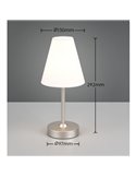 Lámpara de sobremesa KENNY recargable USB 1,5W 1x 140lm, 3000K IP20 Blanco/Gris