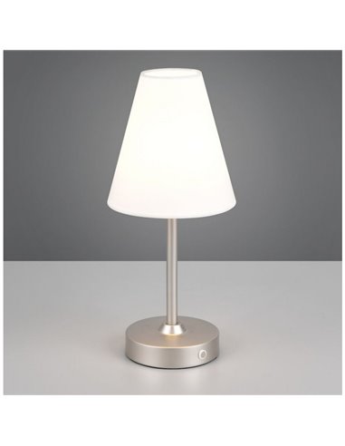 Lampe de table rechargeable USB KENNY 1,5 W 1 x 140 lm, 3 000 K IP20 Blanc/Gris