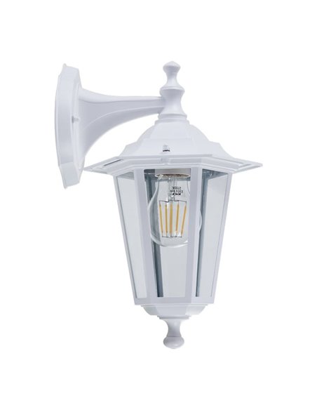 Lámpara de pared para exterior tipo farol suspendido LATERNA 5, blanco, IP44, E27 (no incl.)