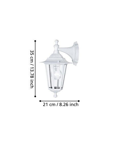 Lámpara de pared para exterior tipo farol suspendido LATERNA 5, blanco, IP44, E27 (no incl.)