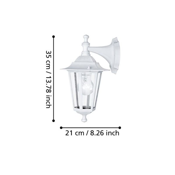 Lámpara de pared para exterior tipo farol suspendido LATERNA 5, blanco, IP44, E27 (no incl.)