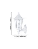 Lámpara de pared para exterior tipo farol sostenida LATERNA 5, blanco, IP44 E27 (no incl.)