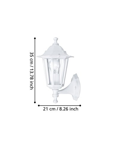 Lámpara de pared para exterior tipo farol sostenida LATERNA 5, blanco, IP44 E27 (no incl.)
