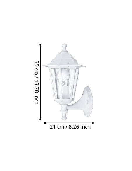 Lámpara de pared para exterior tipo farol sostenida LATERNA 5, blanco, IP44 E27 (no incl.)