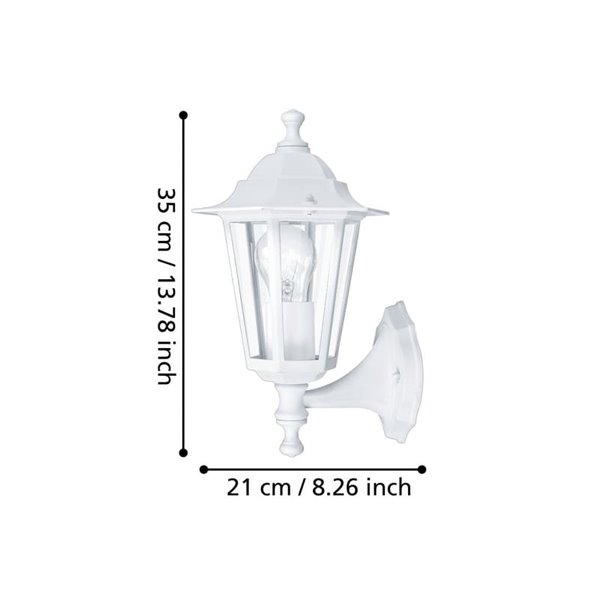 Lámpara de pared para exterior tipo farol sostenida LATERNA 5, blanco, IP44 E27 (no incl.)