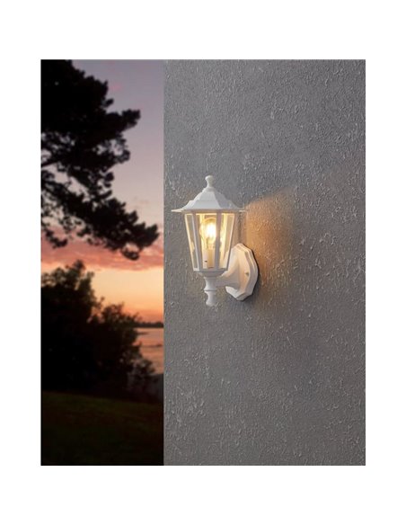 Lámpara de pared para exterior tipo farol sostenida LATERNA 5, blanco, IP44 E27 (no incl.)