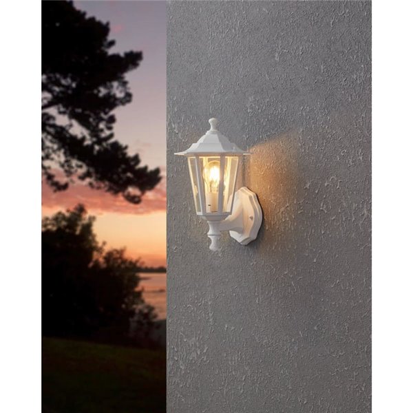 Lámpara de pared para exterior tipo farol sostenida LATERNA 5, blanco, IP44 E27 (no incl.)