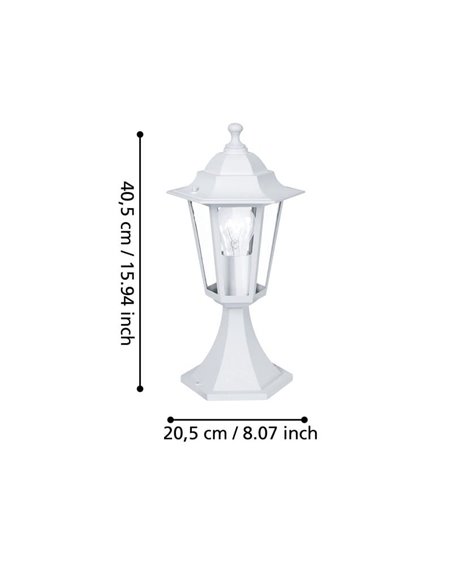 Luminária de parede externa tipo lanterna LATERNA 5 branca, IP44 E27 (não incl.)