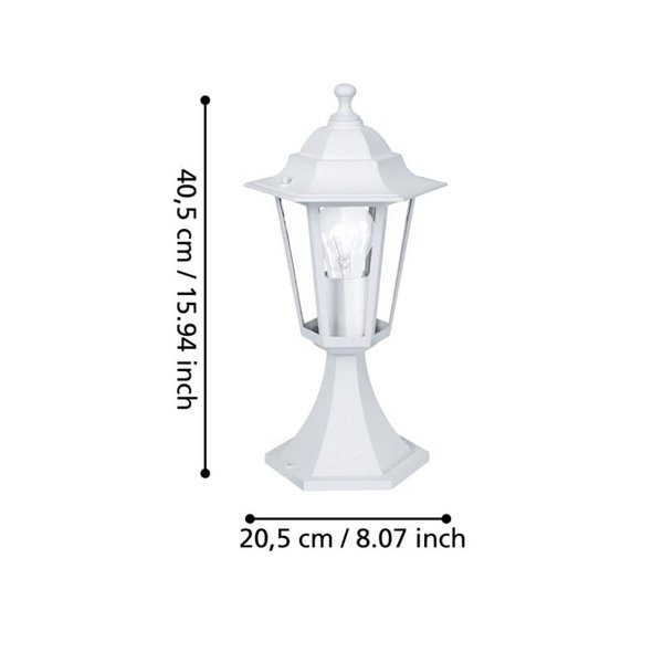 Lámpara de sobremuro exterior tipo farol LATERNA 5 blanco, IP44 E27 (no incl.)