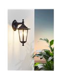 Luminária de parede externa suspensa preta tipo LATERNA 4, IP44 E27 (não incl.)