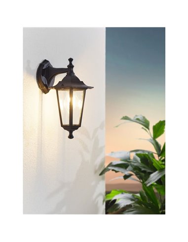 Lámpara de pared exterior suspendida negra tipo farol LATERNA 4, IP44 E27 (no incl.)