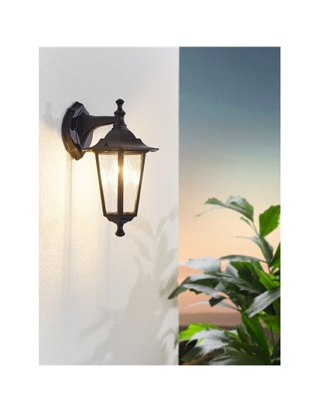 Lámpara de pared exterior suspendida negra tipo farol LATERNA 4, IP44 E27 (no incl.)