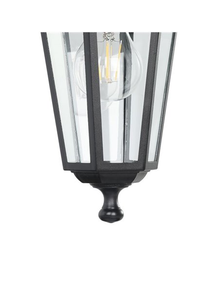 Luminária de parede externa suspensa preta tipo LATERNA 4, IP44 E27 (não incl.)
