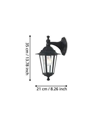 Lámpara de pared exterior suspendida negra tipo farol LATERNA 4, IP44 E27 (no incl.)