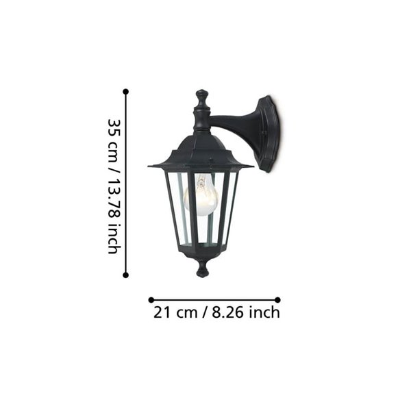 Lámpara de pared exterior suspendida negra tipo farol LATERNA 4, IP44 E27 (no incl.)