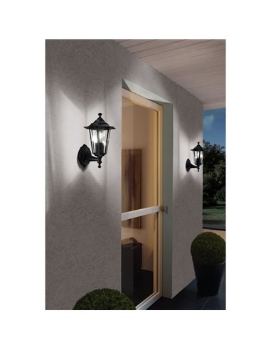 Lámpara de pared exterior sostenida negra LANTERNA 4, IP44 E27 (no incl.)