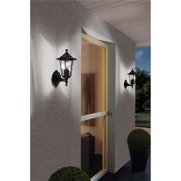 Lámpara de pared exterior sostenida negra LANTERNA 4, IP44 E27 (no incl.)