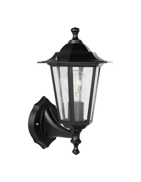 Lámpara de pared exterior sostenida negra LANTERNA 4, IP44 E27 (no incl.)