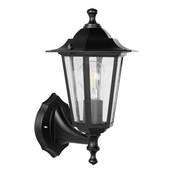 Lámpara de pared exterior sostenida negra LANTERNA 4, IP44 E27 (no incl.)