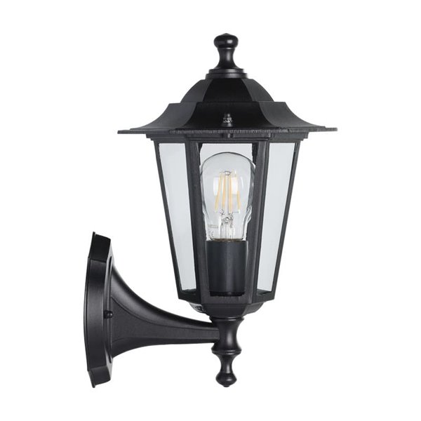 Luminária de parede externa preta LANTERNA 4, IP44 E27 (não incl.)