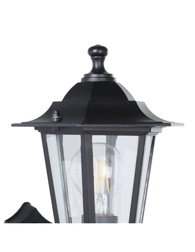 Lámpara de pared exterior sostenida negra LANTERNA 4, IP44 E27 (no incl.)
