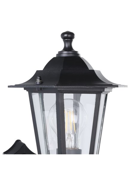 Luminária de parede externa preta LANTERNA 4, IP44 E27 (não incl.)