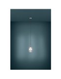 Lámpara colgante con vidrio vaporizado negro-transparente ESTANYS, E27 (no incl.), Ø19cm