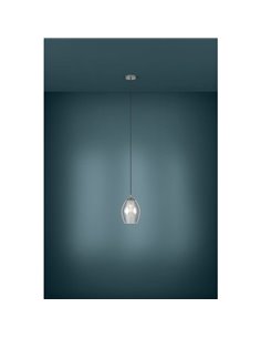 Lámpara colgante con vidrio vaporizado negro-transparente ESTANYS, E27 (no incl.), Ø19cm 2