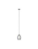 Lámpara colgante con vidrio vaporizado negro-transparente ESTANYS, E27 (no incl.), Ø19cm
