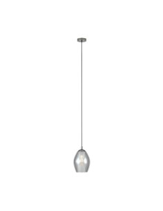 Lámpara colgante con vidrio vaporizado negro-transparente ESTANYS, E27 (no incl.), Ø19cm