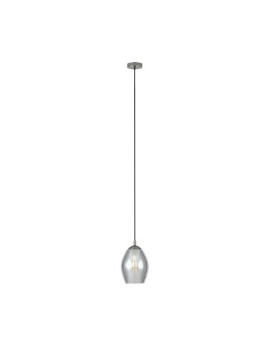 Lámpara colgante con vidrio vaporizado negro-transparente ESTANYS, E27 (no incl.), Ø19cm