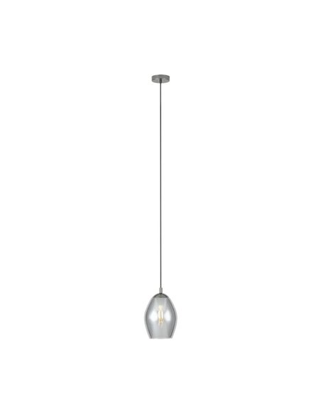 Lámpara colgante con vidrio vaporizado negro-transparente ESTANYS, E27 (no incl.), Ø19cm