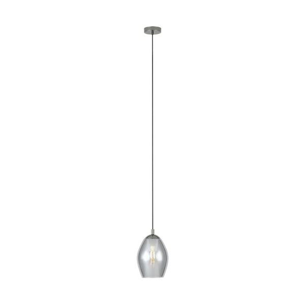 Lámpara colgante con vidrio vaporizado negro-transparente ESTANYS, E27 (no incl.), Ø19cm