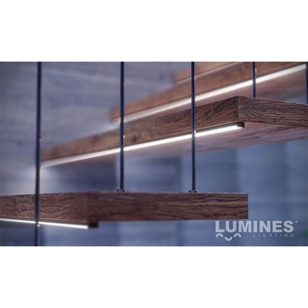 Ambiente Perfil de Aluminio LED LUMINES Tipo D Blanco Lacado 2,02m Superficie para Tiras 10mm