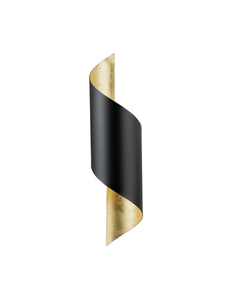 Aplique de pared elegante con forma curva negro/dorado JABALOYAS, E27