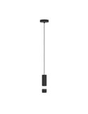 Lámpara colgante 1 luz LED con cabezal cilíndrico metal negro BERNABETA, GU10 3000K