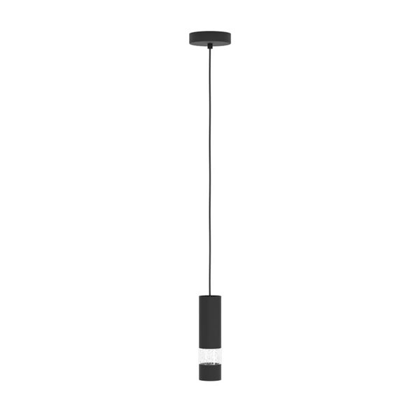Lámpara colgante 1 luz LED con cabezal cilíndrico metal negro BERNABETA, GU10 3000K