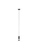 Lámpara colgante 1 luz LED con cabezal cilíndrico metal negro BERNABETA, GU10 3000K