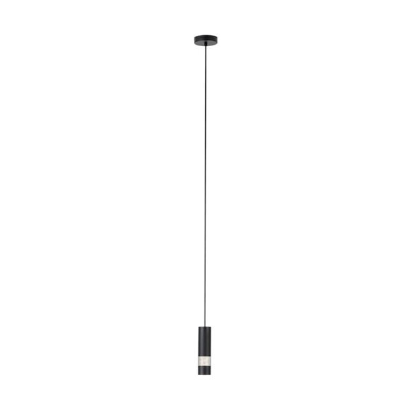 Lámpara colgante 1 luz LED con cabezal cilíndrico metal negro BERNABETA, GU10 3000K