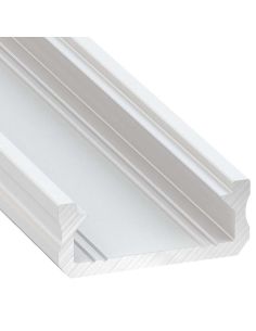 Perfil de Aluminio LED LUMINES Tipo D Blanco Lacado 2,02m Superficie para Tiras 10mm