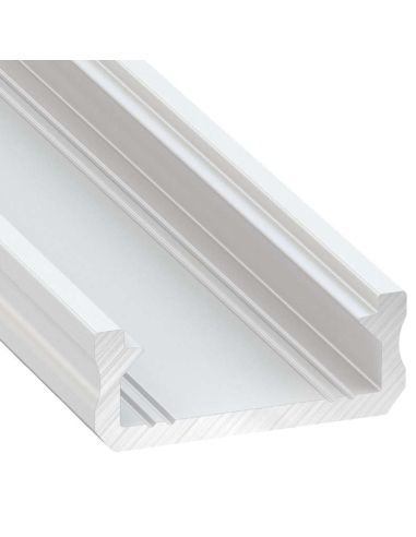Perfil de Alumínio LED LUMINES Tipo D Lacado Branco 2,02m Superfície para Tiras de 10mm