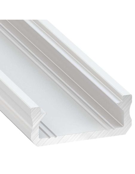 Perfil de Aluminio LED LUMINES Tipo D Blanco Lacado 2,02m Superficie para Tiras 10mm