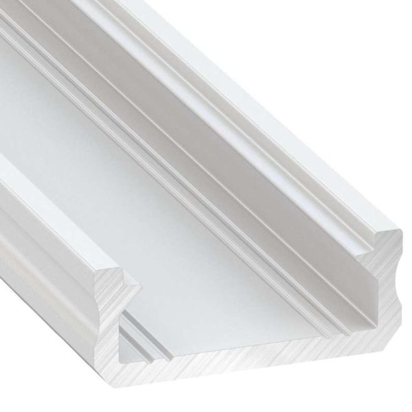 Perfil de Alumínio LED LUMINES Tipo D Lacado Branco 2,02m Superfície para Tiras de 10mm