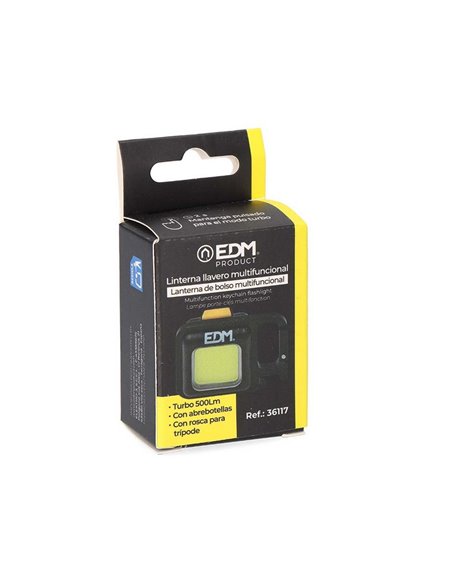 Linterna de llavero multifunción con iman, mosquetón, rosca trípode, asa y abrebotellas 6W 