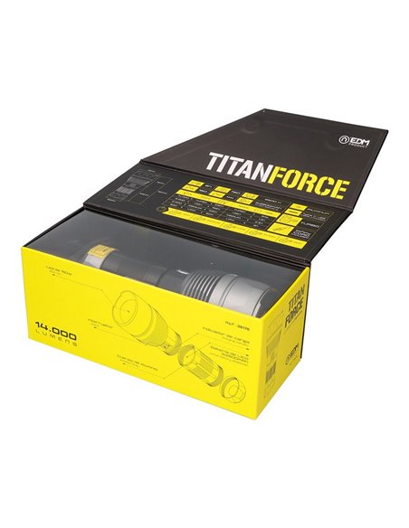 Linterna LED táctica Titanforce recargable 14.000Lm 6500K 150 W IP44 + cordón