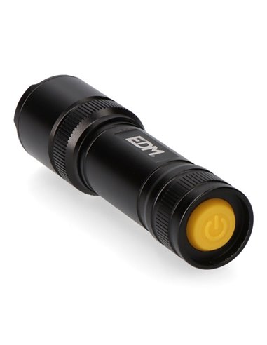 Lampe torche tactique LED en aluminium Black Grip 150 lm avec zoom, 3 x AAA incluses