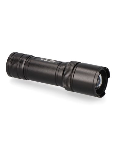 Lampe torche tactique LED en aluminium Black Grip 150 lm avec zoom, 3 x AAA incluses