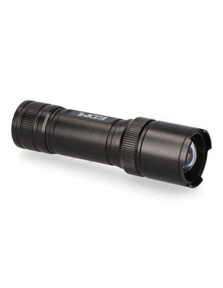 Linterna LED táctica Black Grip de aluminio 150Lm con zoom 3xAAA incluidas