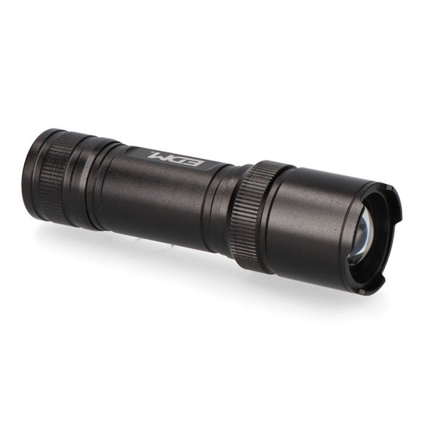 Linterna LED táctica Black Grip de aluminio 150Lm con zoom 3xAAA incluidas