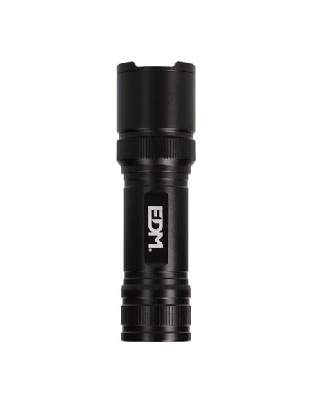 Linterna LED táctica Black Grip de aluminio 150Lm con zoom 3xAAA incluidas